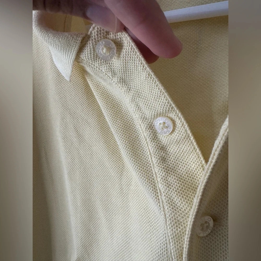 Polo Golf Ralph Lauren Butter Yellow & Navy Polo Shirt XL Quiet Luxury Vintage